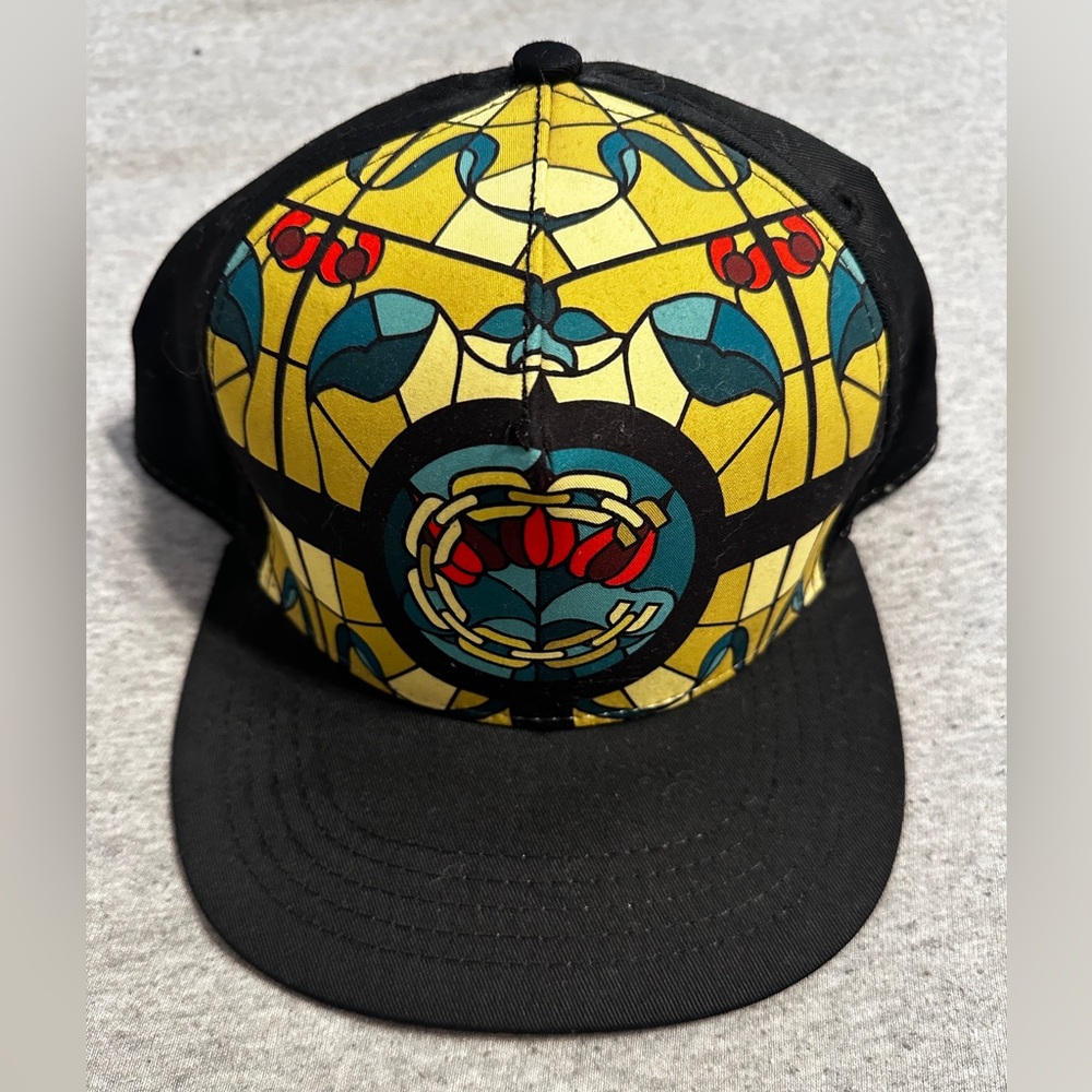 Crooks & Castles Multi Colored Stained Glass Adjustable Trucker Hat, Black